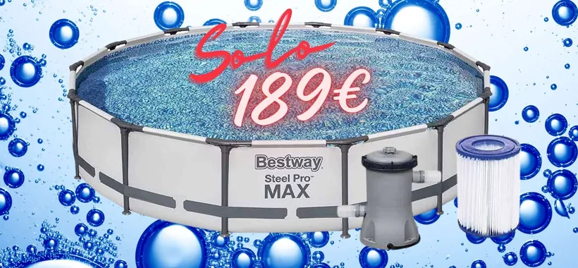 OFFERTA BOMBA su eBay: piscina rotonda con pompa filtrante a SOLI 189€