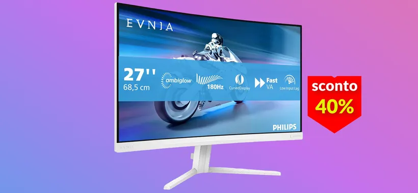 Questo monitor curvo FullHD Philips a poco più di 100€ ti farà brillare gli occhi
