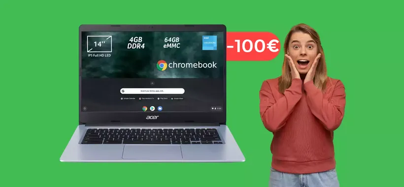 Chromebook Acer 14'': è un best buy con questo sconto Amazon (-100€)