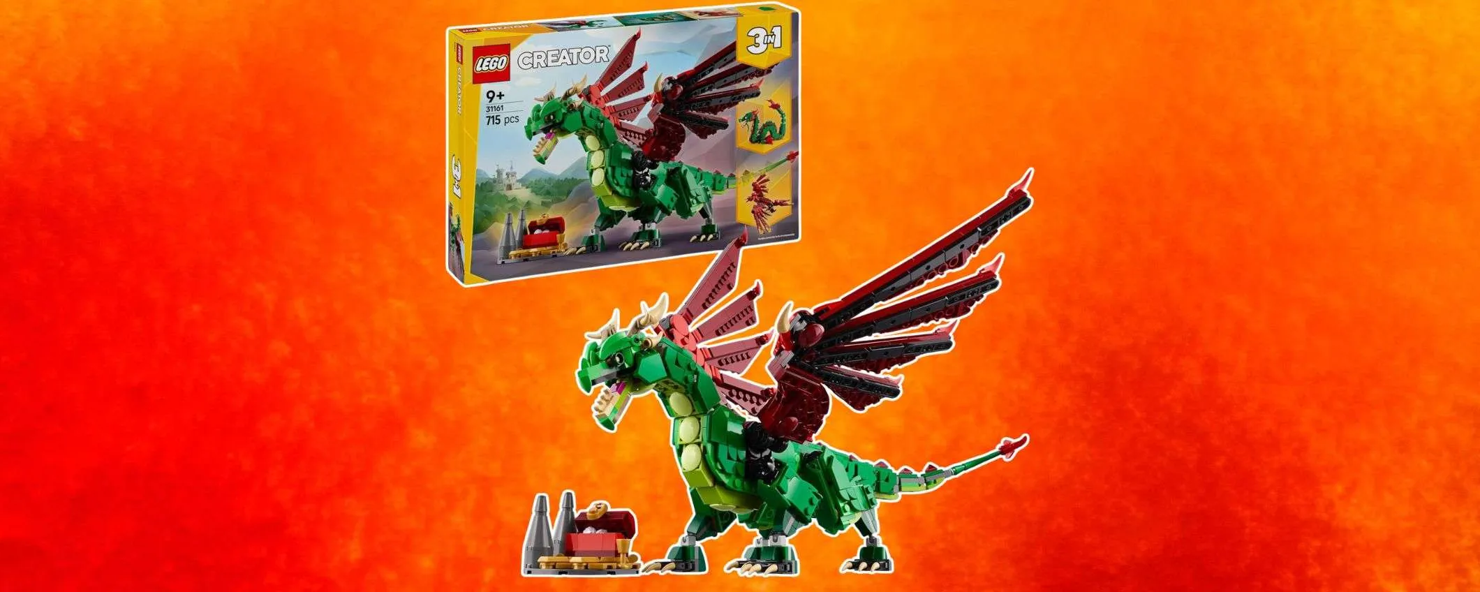 Set LEGO Drago Medievale 3-in-1: sconto INFUOCATO su Amazon