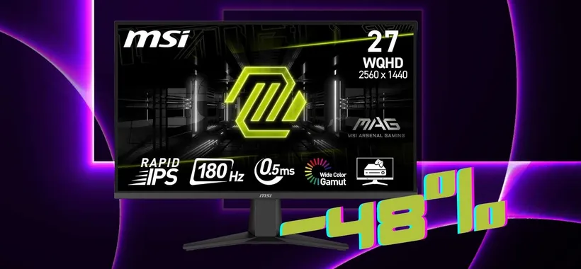 Monitor Gaming MSI da 27" WQHD e 180Hz con risposta di 0,5ms (-48%)