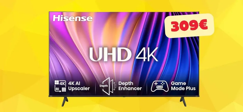 Smart TV Hisense da 55" 4K UHD con Dolby Vision, HDR 10+ e Alexa a 309€