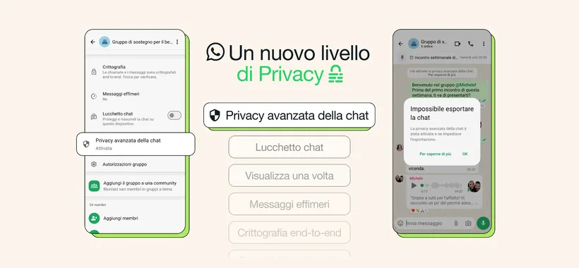 WhatsApp annuncia un'importante novità per la privacy delle chat