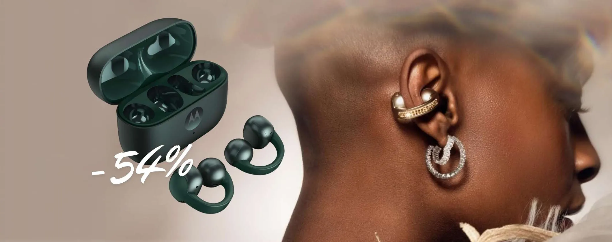 Moto Buds Loop: auricolari wireless con design innovativo scontati al 54%