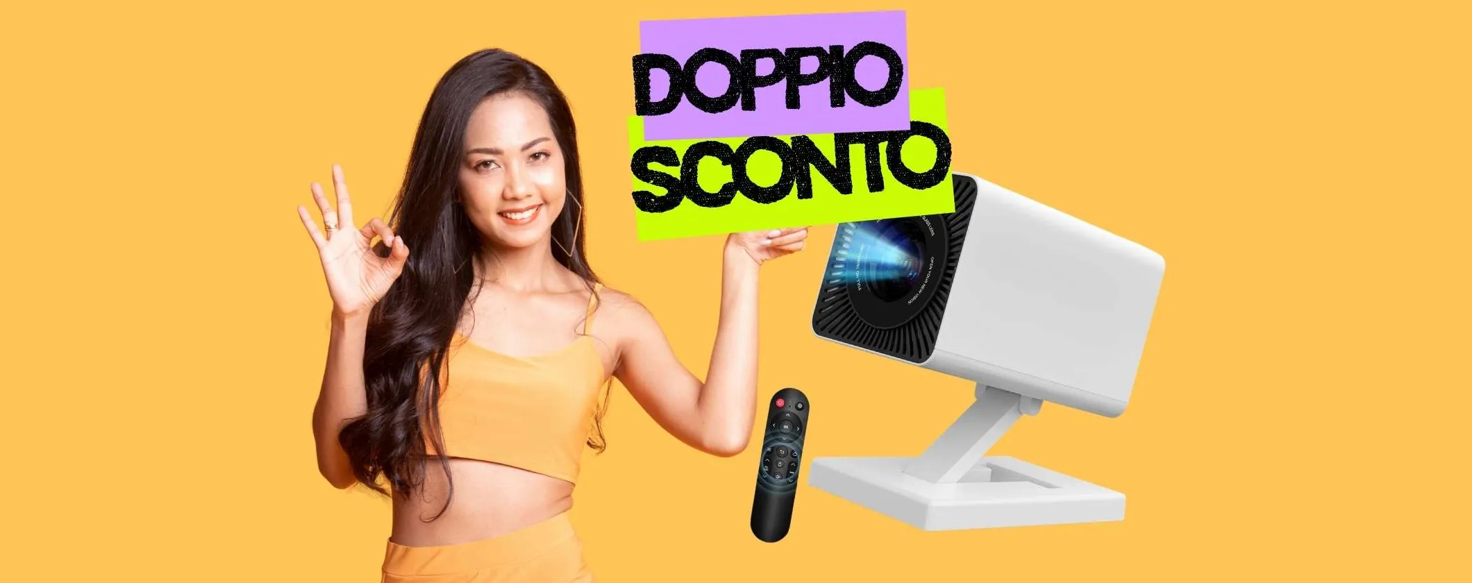 Mini proiettore Bluetooth/WiFi 4K in doppio sconto adesso su Amazon