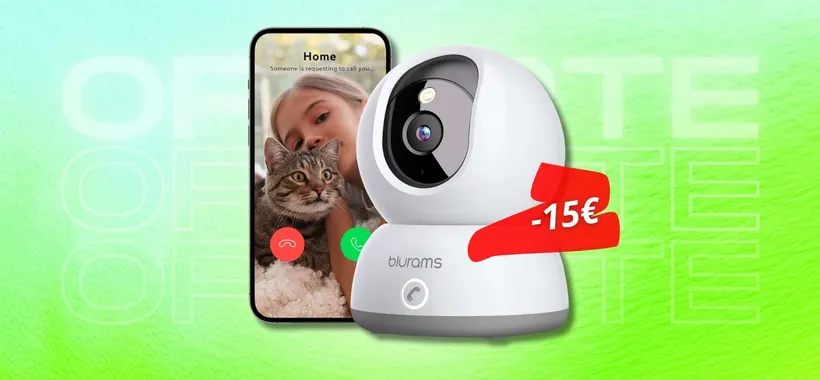 Telecamera WiFi 2K con rotazione a 360 gradi, 30€ un affare
