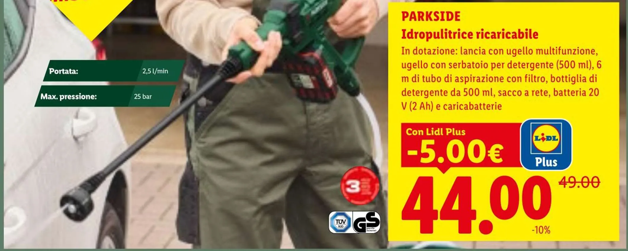 Volantino Lidl Parkside, tra le offerte di giugno l'idropulitrice a meno di 50€