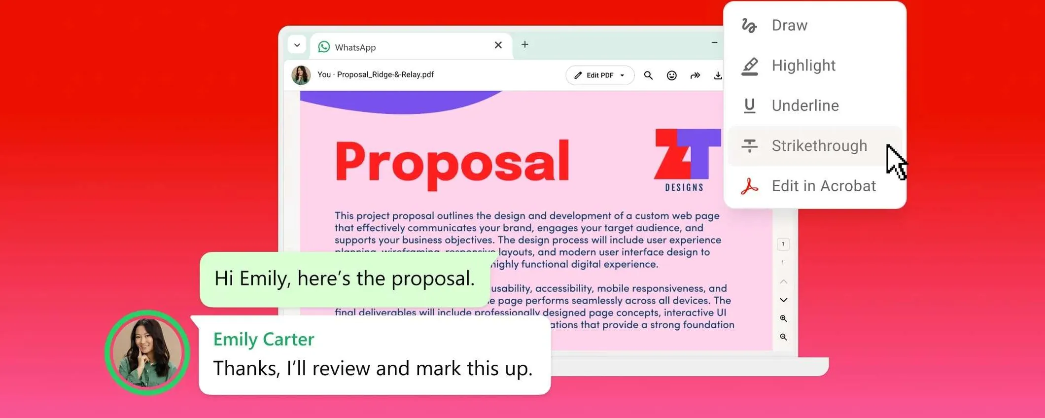 WhatsApp integra Adobe Acrobat: ora i PDF si aprono, annotano e modificano direttamente nelle chat