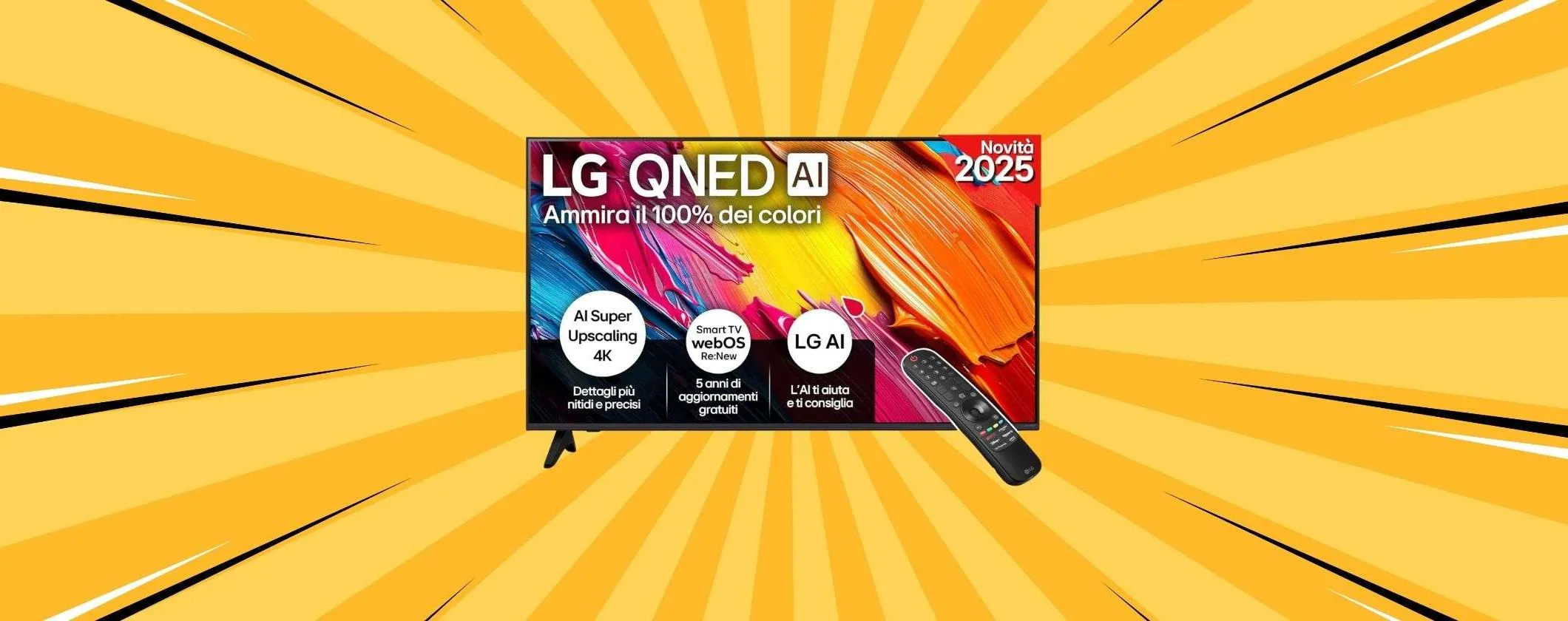 Colori al 100% con la LG QNED AI 43