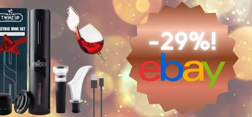 Il regalo perfetto per gli amanti del vino: cavatappi elettrico + accessori in PROMO limitata!