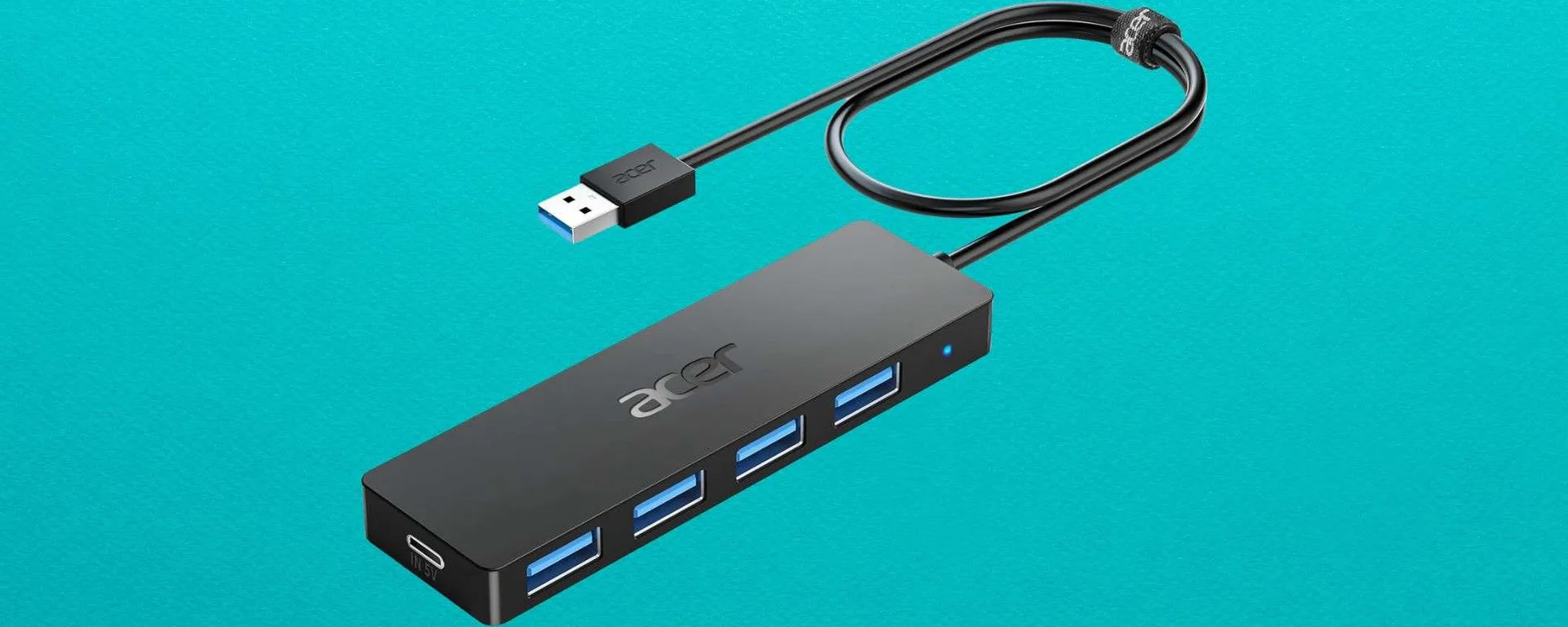 Acer Hub USB 3.0: ottimizza le tue connessioni con il multi-adattatore a 11,19€