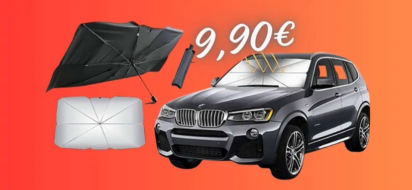 Parasole per auto a forma di ombrello: GENIALE ed ECONOMICO (9,90€)