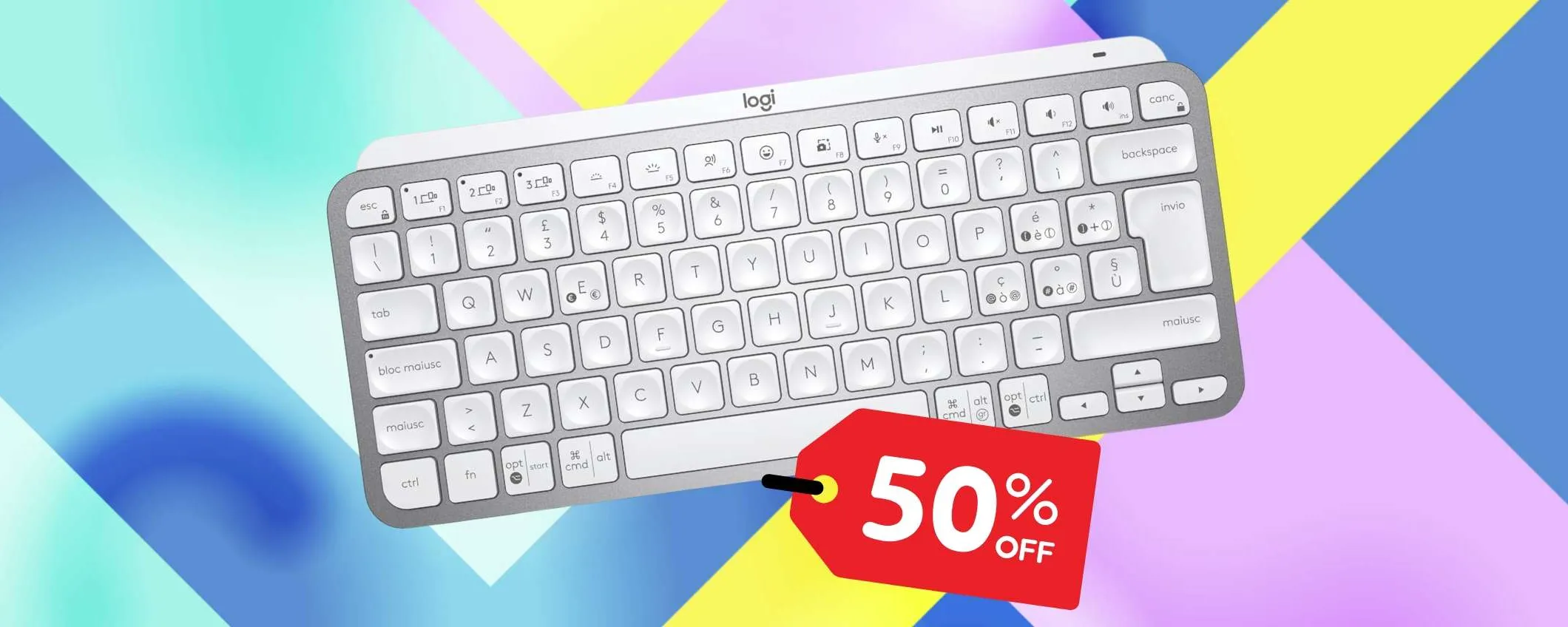 Logitech MX Keys Mini: la migliore tastiera compatta in PROMO al 50%