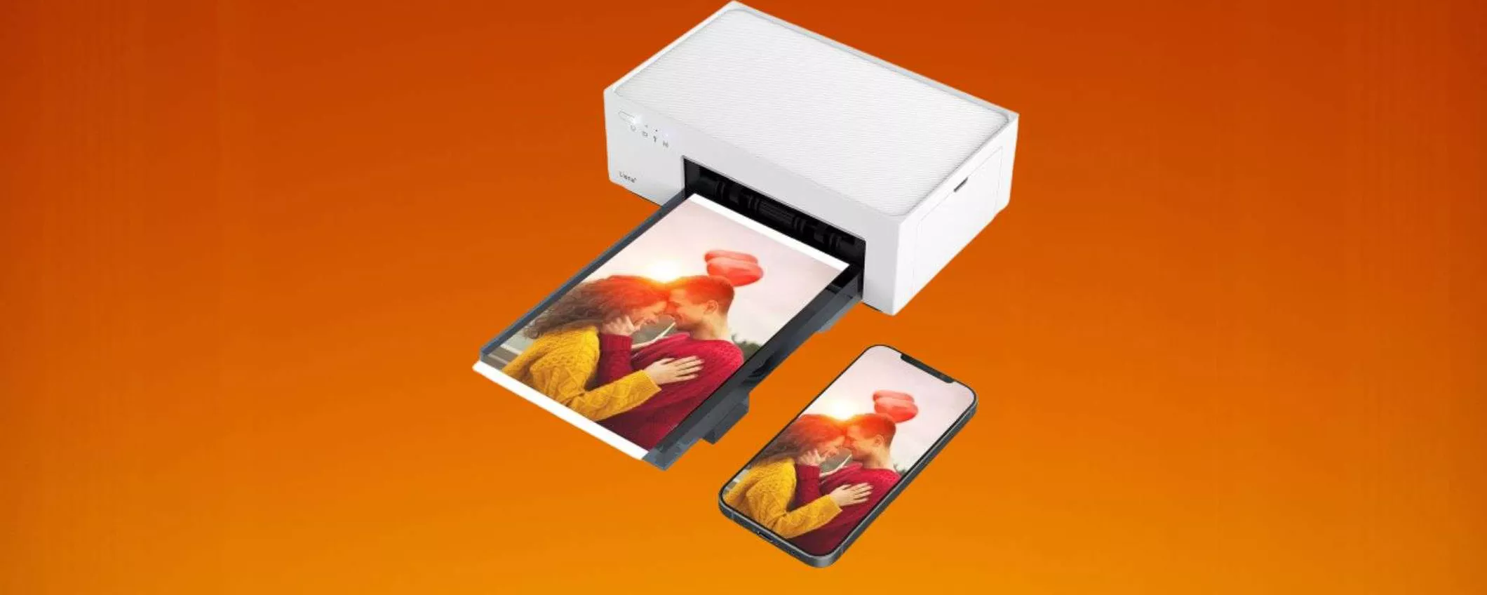 Stampante fotografica portatile in offerta: si collega allo smartphone e la porti ovunque