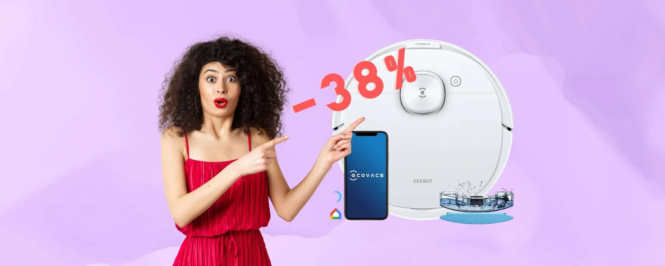 Ecovacs Deebot N8: il robot 2 in 1 delle MERAVIGLIE in SCONTO del 38%