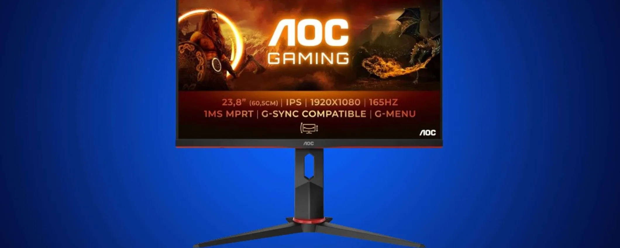 Meno di 140€ per questo ottimo monitor da gaming dell'AOC: 165Hz e G-Sync