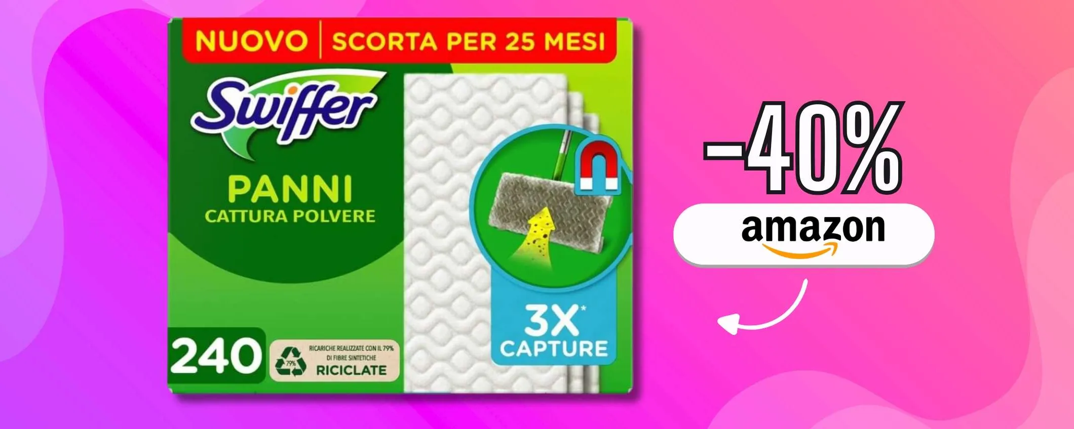 Swiffer elimina la polvere per 25 mesi con questo PACCONE convenienza