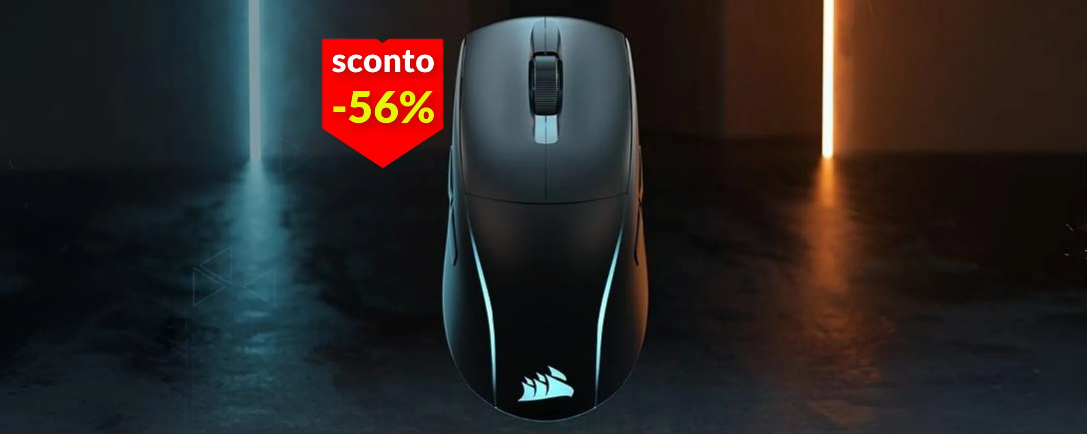 Mouse wireless Corsair a meno di metà prezzo: super preciso e leggero