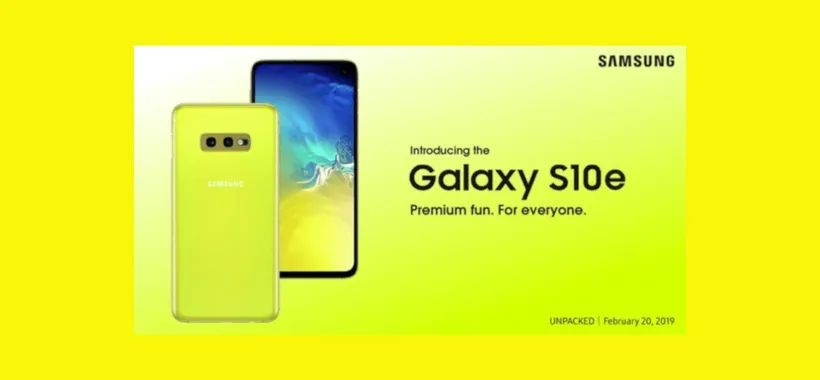 Samsung Galaxy S10e: il poster di presentazione