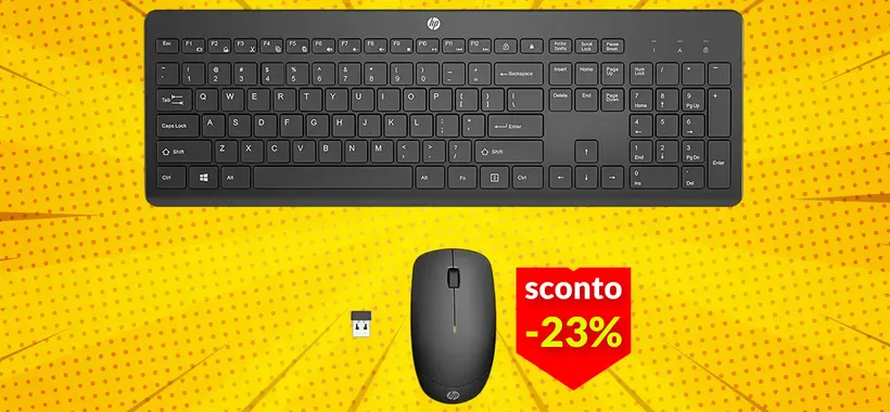 30€ è il prezzo perfetto per la combo con tastiera e mouse wireless HP