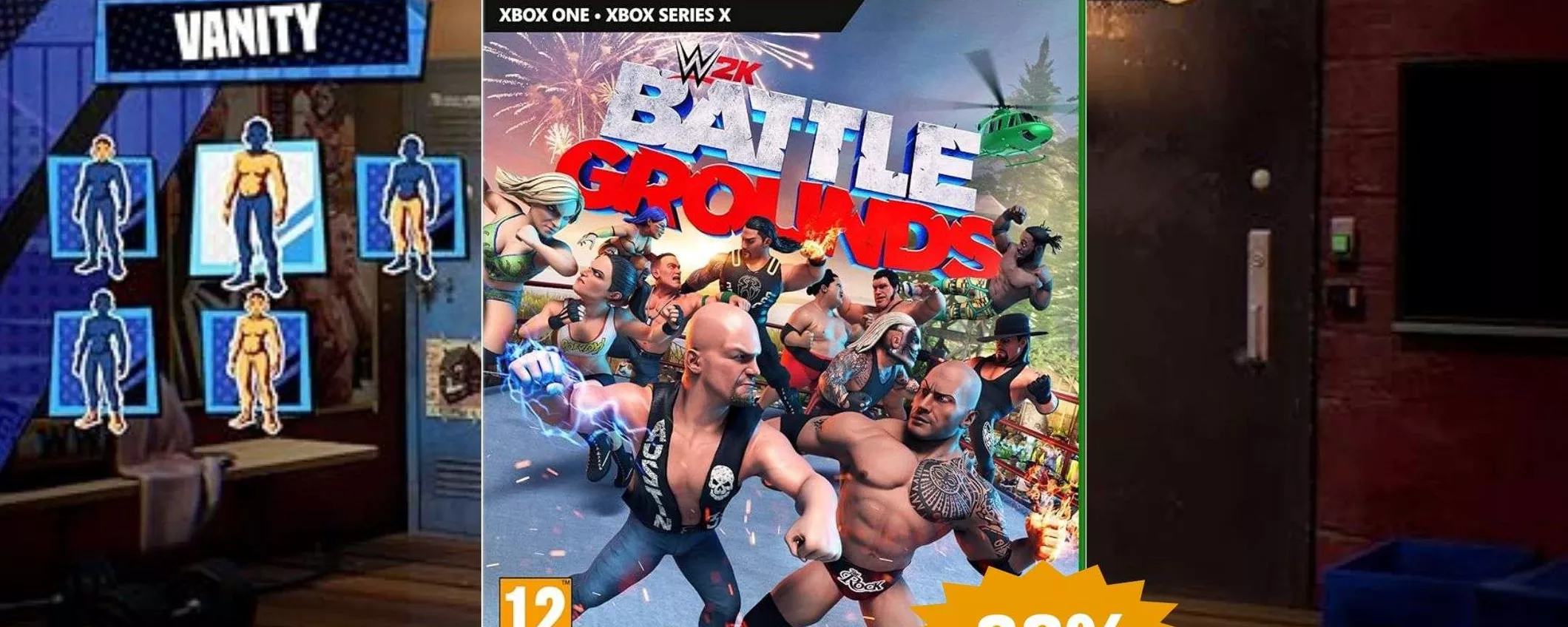 WWE 2K Battlegrounds per Xbox: CROLLO del prezzo su Amazon (-88%)