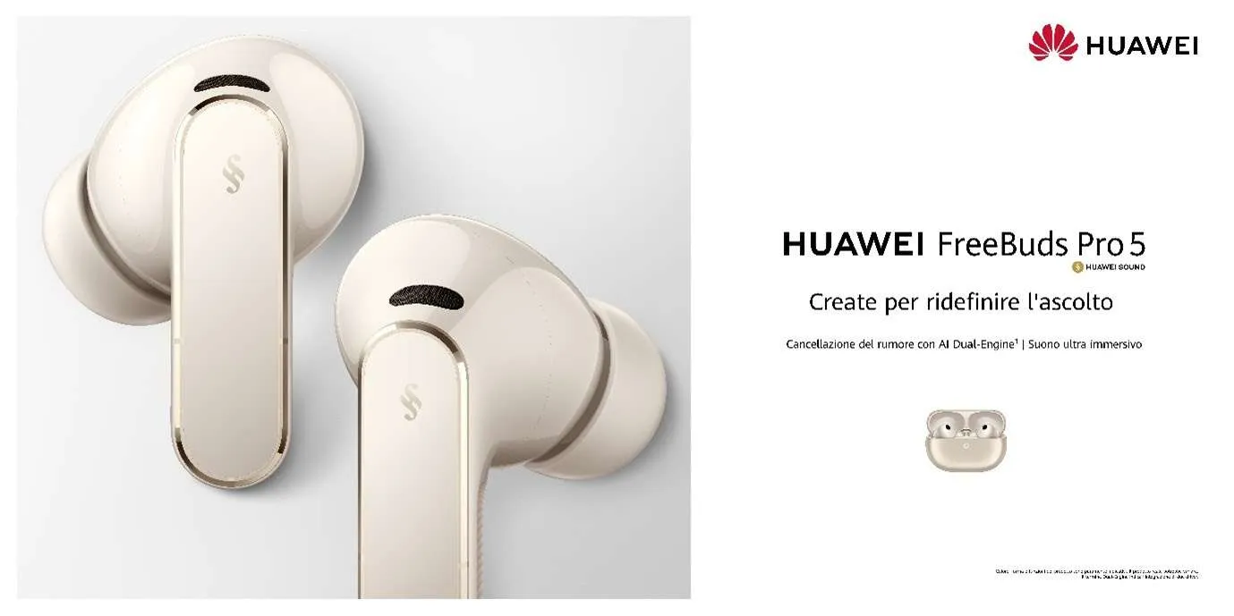 FreeBuds Pro 5 debuttano in Europa: cancellazione rumore evoluta e codec lossless L2HC 4.0