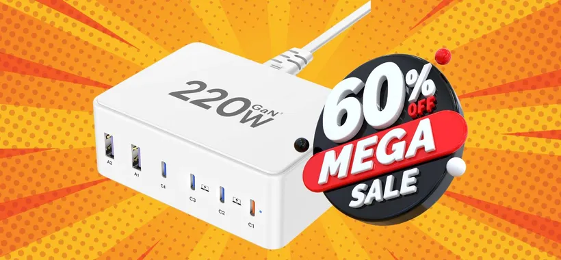 Sconto del 60% per questo ottimo caricatore USB da 220 W e 6 uscite