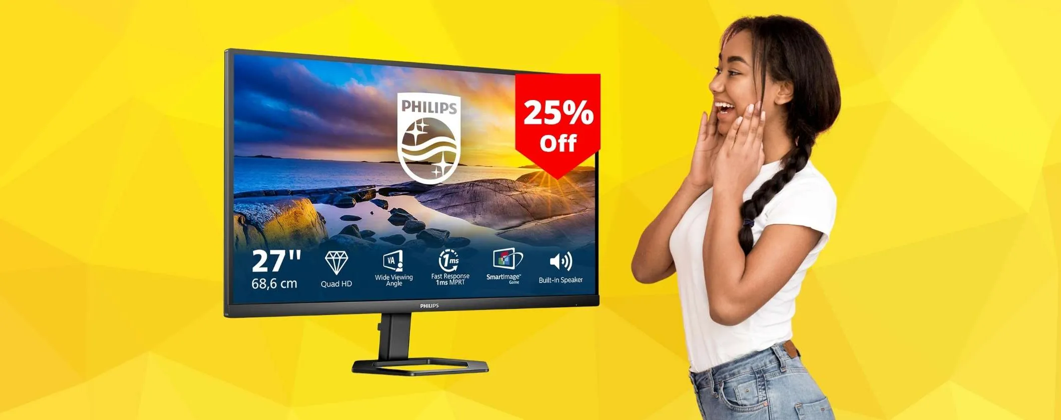 Monitor QHD Philips da 27 pollici scontato del 25% è un best buy