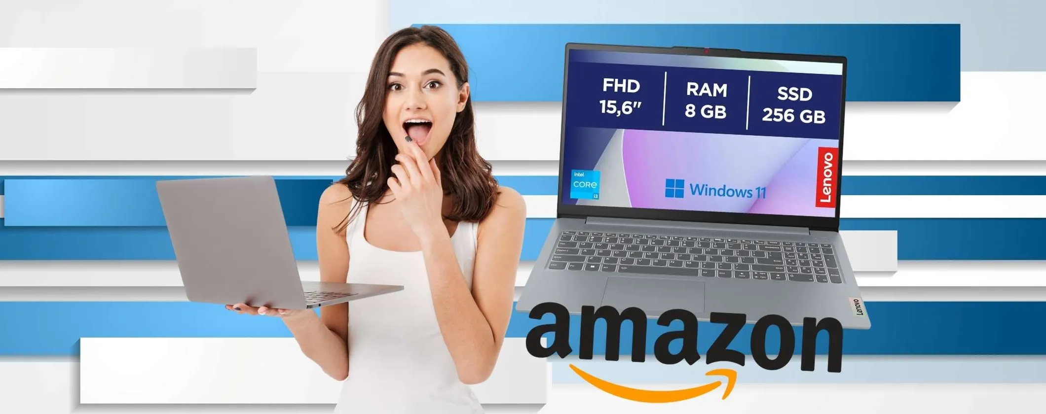 Lenovo IdeaPad Slim 3 con i3 e Windows 11 oggi a un prezzo speciale