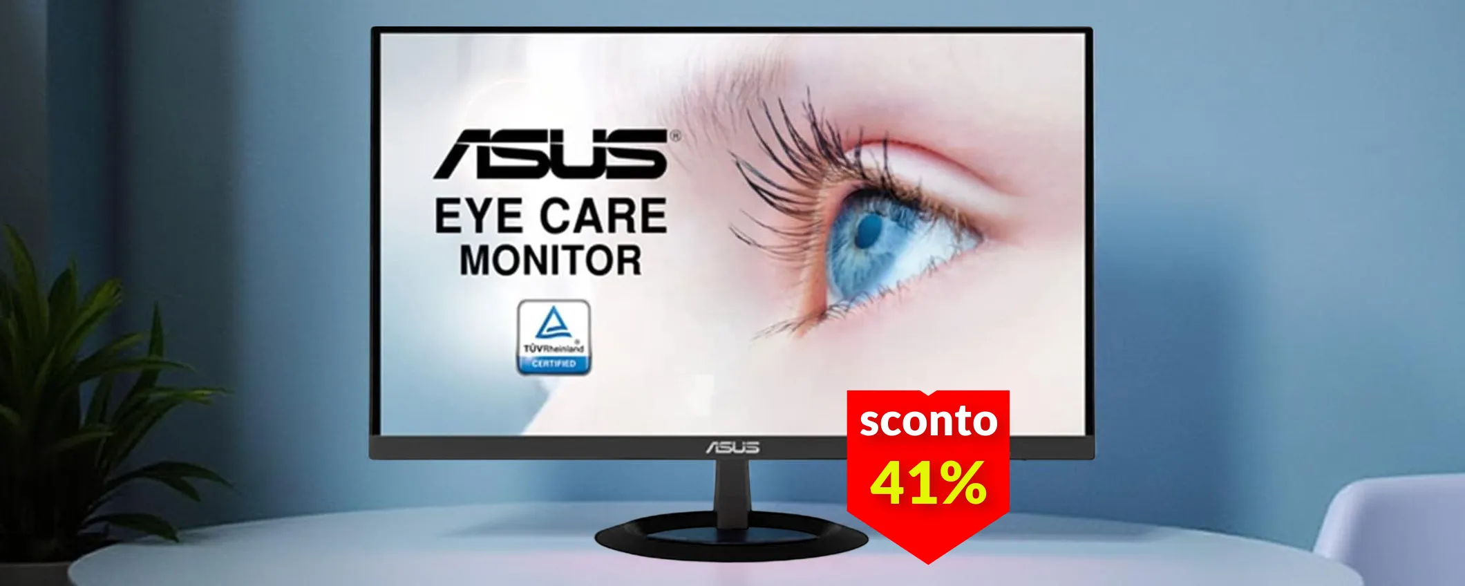 Monitor FullHD Asus a 109€: cornici sottilissime e sconto da paura (-41%)