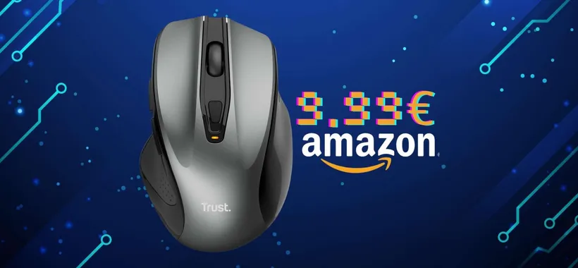 Trust Nito: mouse wireless ergonomico con 6 pulsanti a metà prezzo (9,99€)