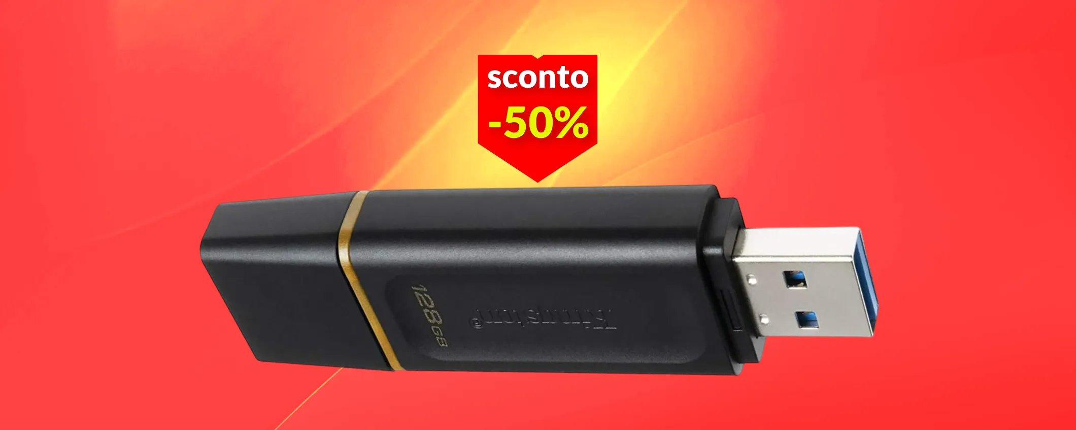Chiavetta USB 128GB: è velocissima e la porti a casa ad un prezzo di soli 9€
