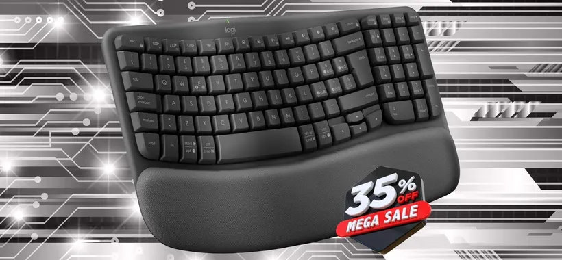 Logitech Wave Keys: tastiera wireless ergonomica con poggiapolsi (-35%)