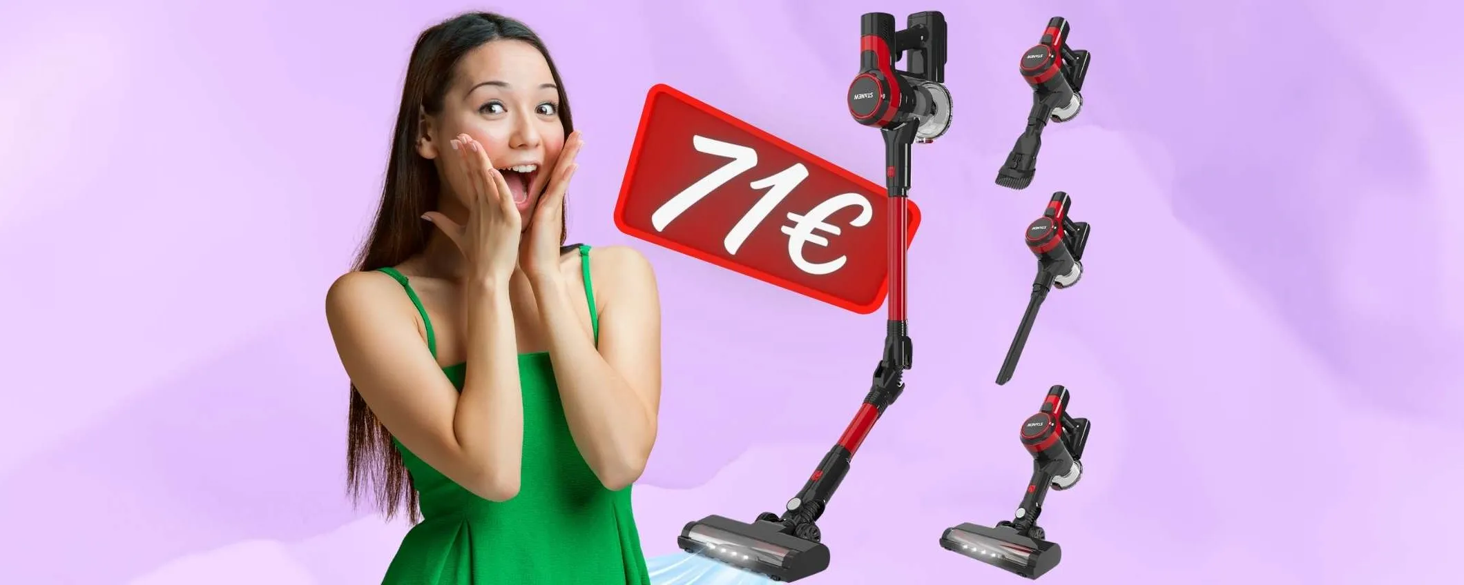 Aspirapolvere senza fili a PREZZO FUORI di TESTA su Amazon, solo 71€