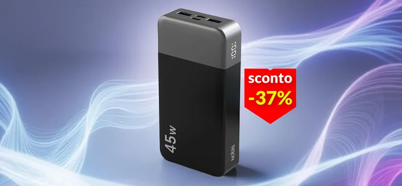 Solo 28€ per questa power bank da 20.000mAh: ricarichi TUTTO in un lampo