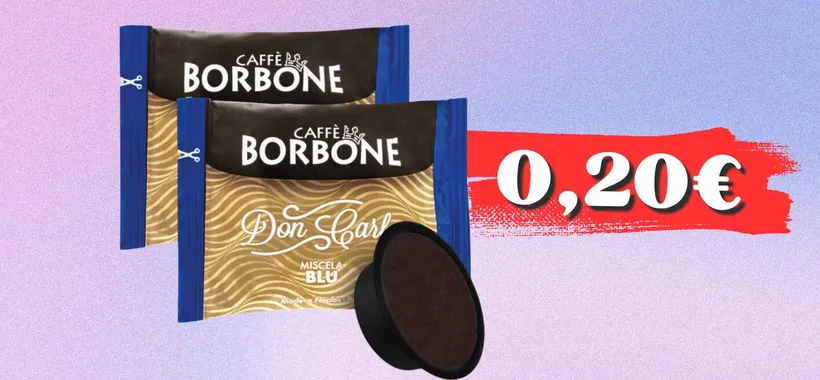 Caffè Borbone x A modo Mio: 200 capsule ad appena 0,20€ ciascuna