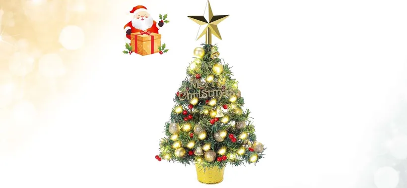 Mini Albero di Natale (55cm) con LED e decorazioni incluse a meno di 20€