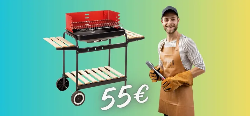 Barbecue con ruote a PREZZO MINI su eBay, solo 55€ con il codice segreto