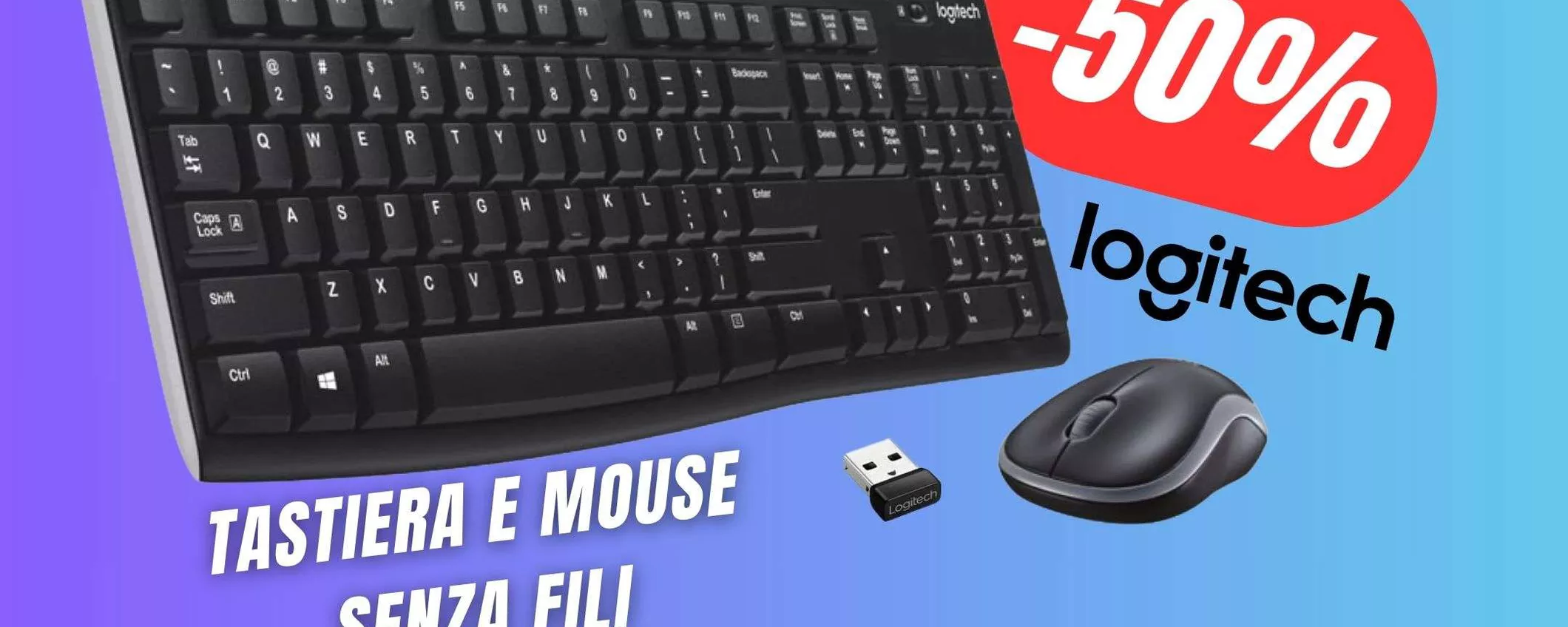 Tastiera e Mouse SENZA FILI di Logitech a soli 24€ su Amazon!