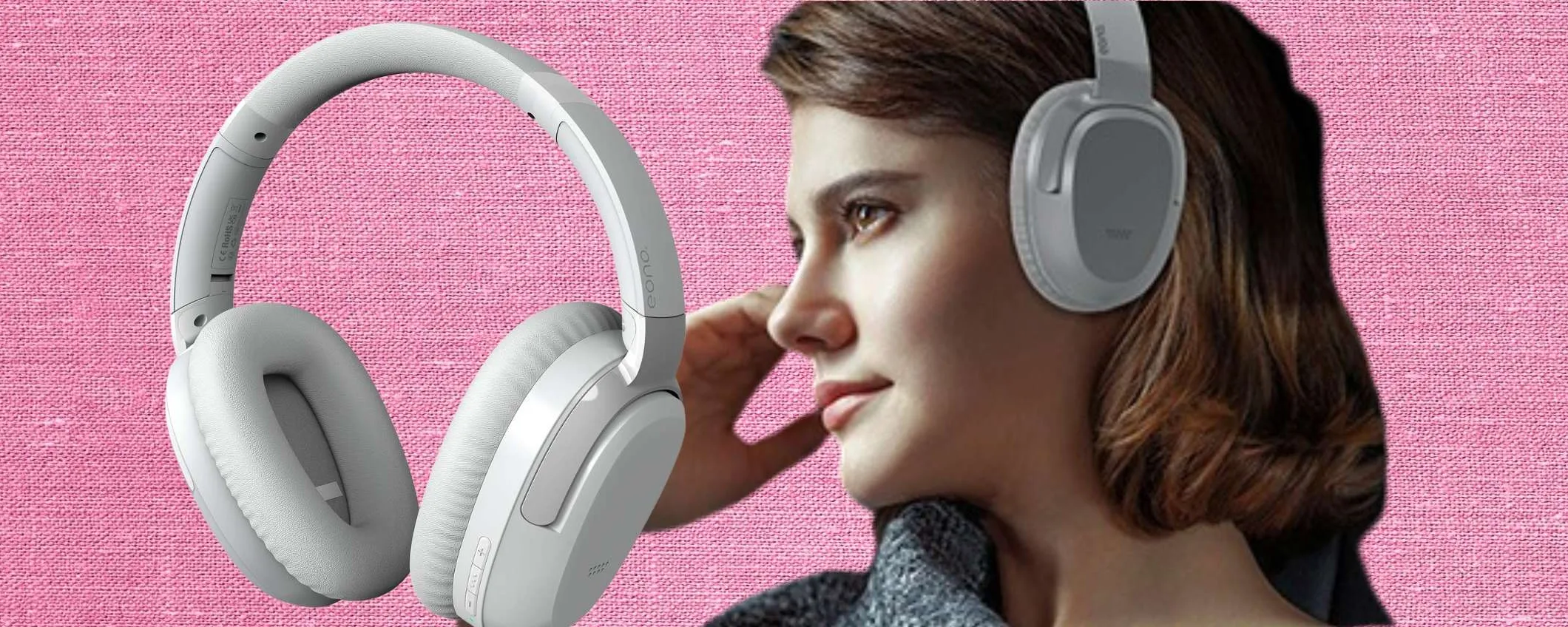Le comodissime cuffie Eono con 40 ore di audio e cancellazione rumore a 39€