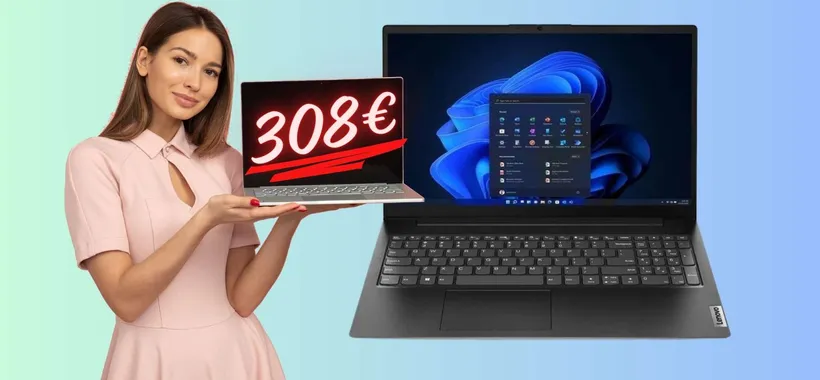 Notebook Lenovo da 15,6" con Ryzen 3 e SSD da 256GB a un PREZZACCIO