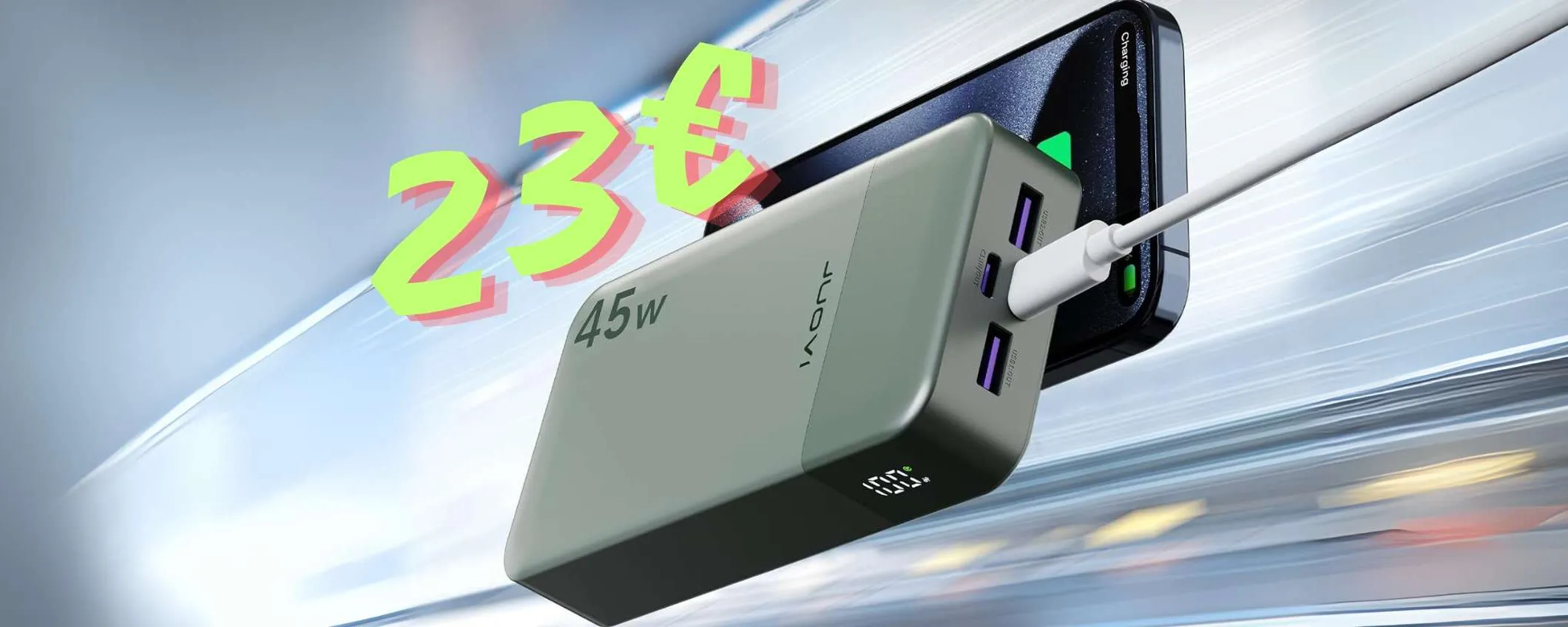 Power Bank potentissimo da 45 W e capacità da 20000 mAh tuo a 23€