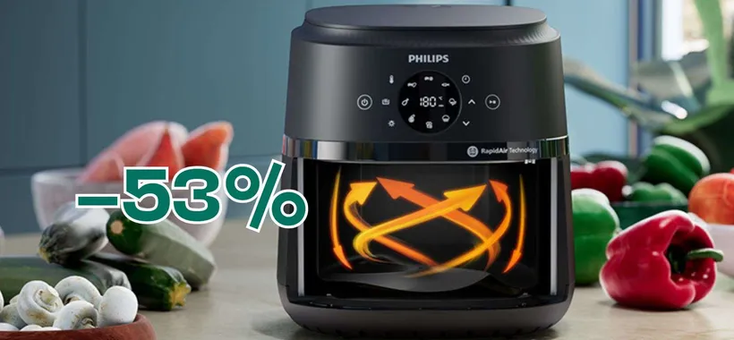 La Friggitrice ad Aria Airfryer Serie 5000 L PHILIPS è al 53% di sconto su Amazon