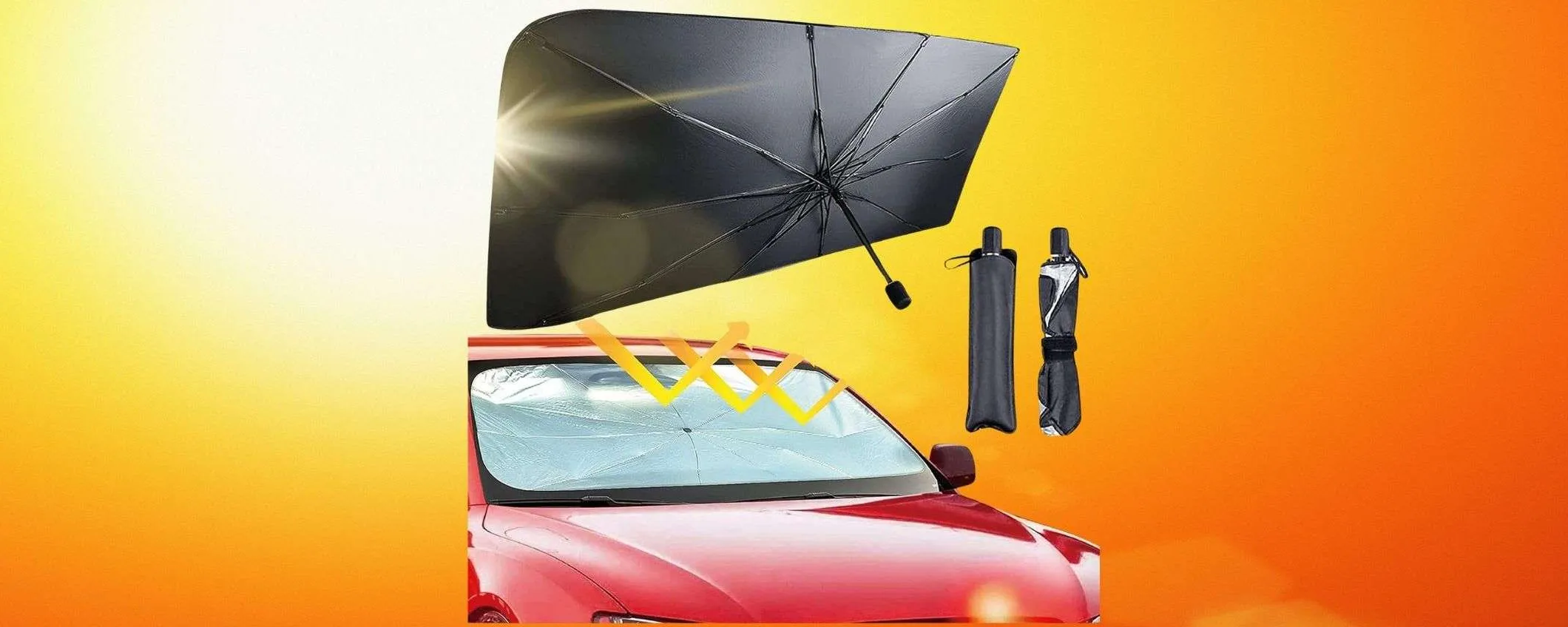 AUTO FRESCA anche sotto al SOLE con questo geniale PARASOLE OMBRELLO