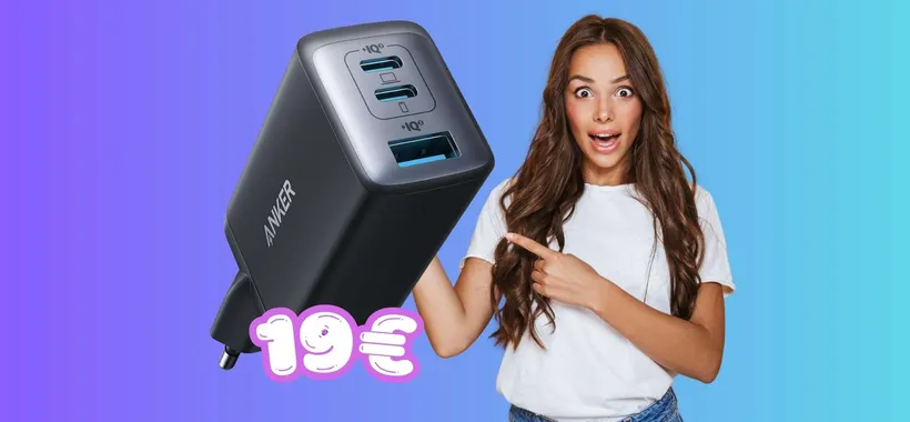 Caricatore USB da 65W con 3 porte  in doppio sconto al Black Friday