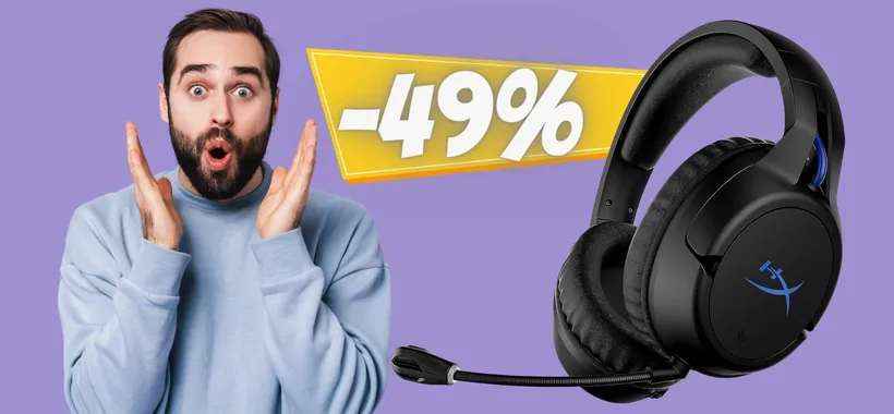 OFFERTA LAMPO per le cuffie gaming wireless HyperX Cloud Flight (-49%)