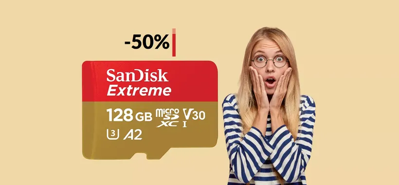 MicroSD 128GB SanDisk a METÀ PREZZO: solo 23€ per averla