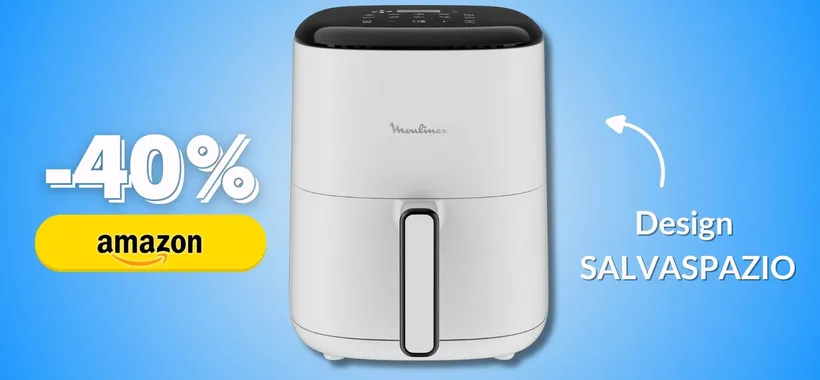 Moulinex Easy Fry iper compatta e con 59€ tua: 3L e 10 programmi