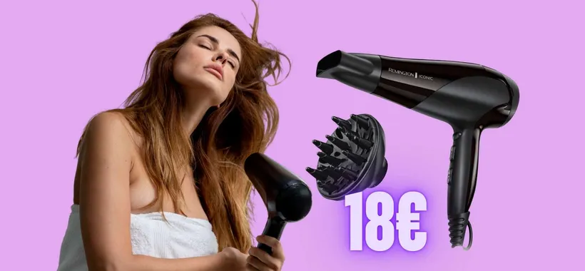 Remington: asciugacapelli leggero e potente a prezzo sgretolato, solo 18€