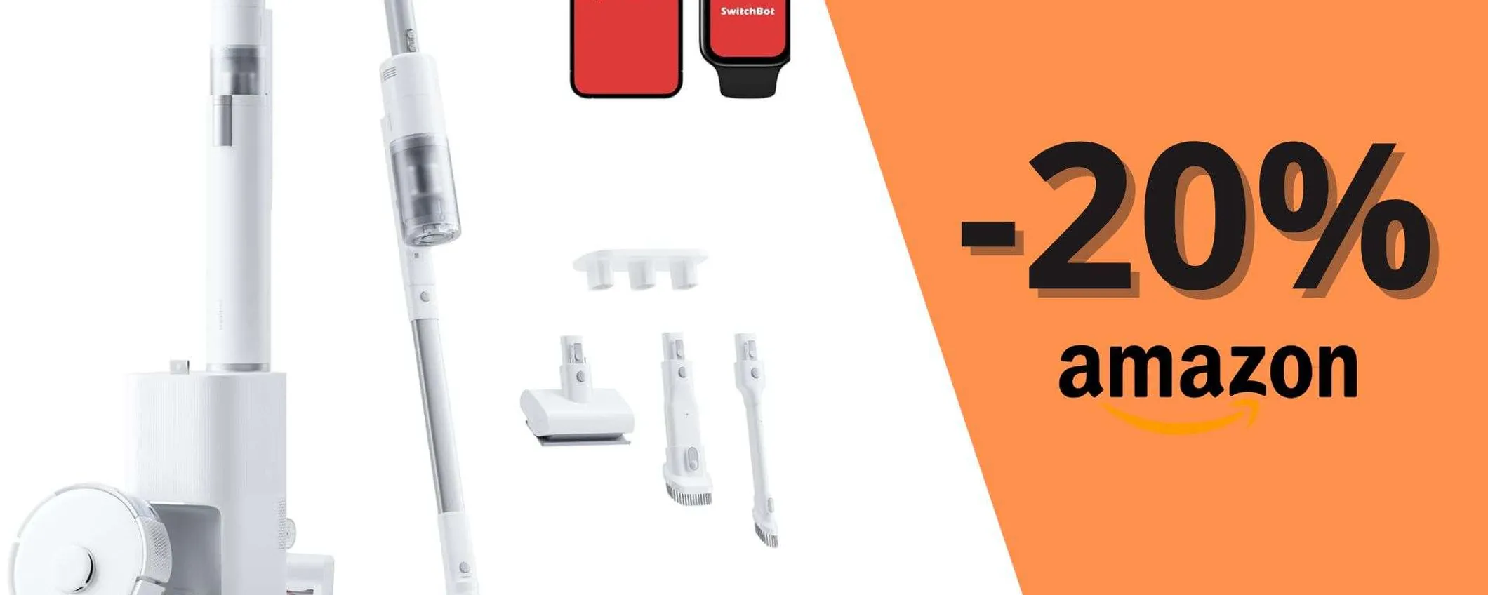 SUPER PREZZO SwitchBot: combo robot+aspirapolvere con sconto -20%